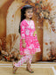 KID1 Floral Printed Kurti Dhoti Set Pink