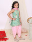 KID1 Festive Jacquard Kurti Dhoti Set Green