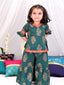 KID1 Zohra Block Print Sharara Set Green