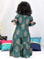 KID1 Zohra Block Print Sharara Set Green
