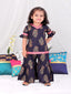 KID1 Zohra Block Print Sharara Set Navy Blue
