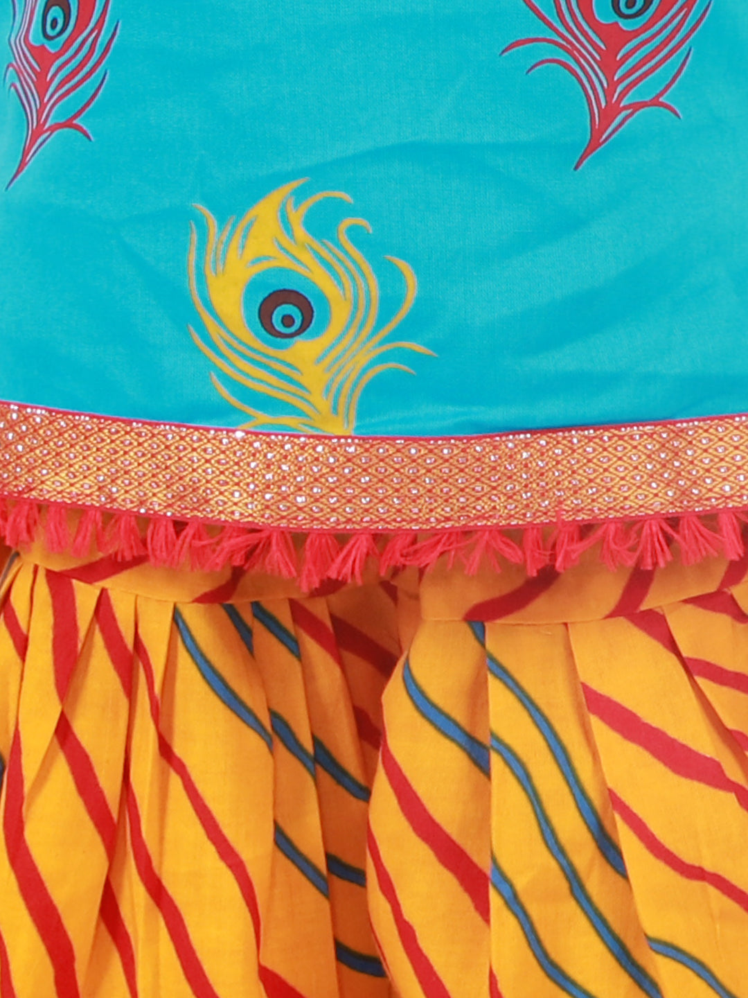 KID1 Mor Pankh Halter Neck Kurti Dhoti Blue