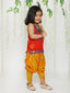 KID1 Mor Pankh Halter Neck Kurti Dhoti Red
