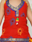 KID1 Mor Pankh Halter Neck Kurti Dhoti Red