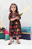 KID1 Mia Floral Long frock Black