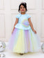 KID1 The Colorama Flower Ball Gown Blue