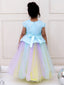 KID1 The Colorama Flower Ball Gown Blue
