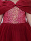 KID1 The Alalbama Ball Gown Maroon