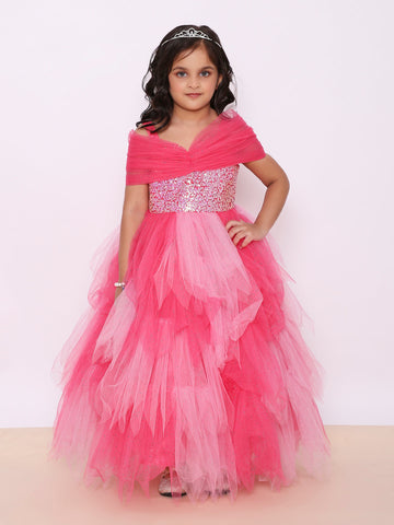 KID1 The Cascade Ball Gown Pink
