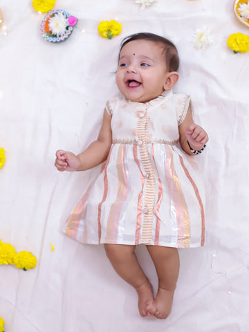 KID1 Tiny Weaves Party Dress Offwhite