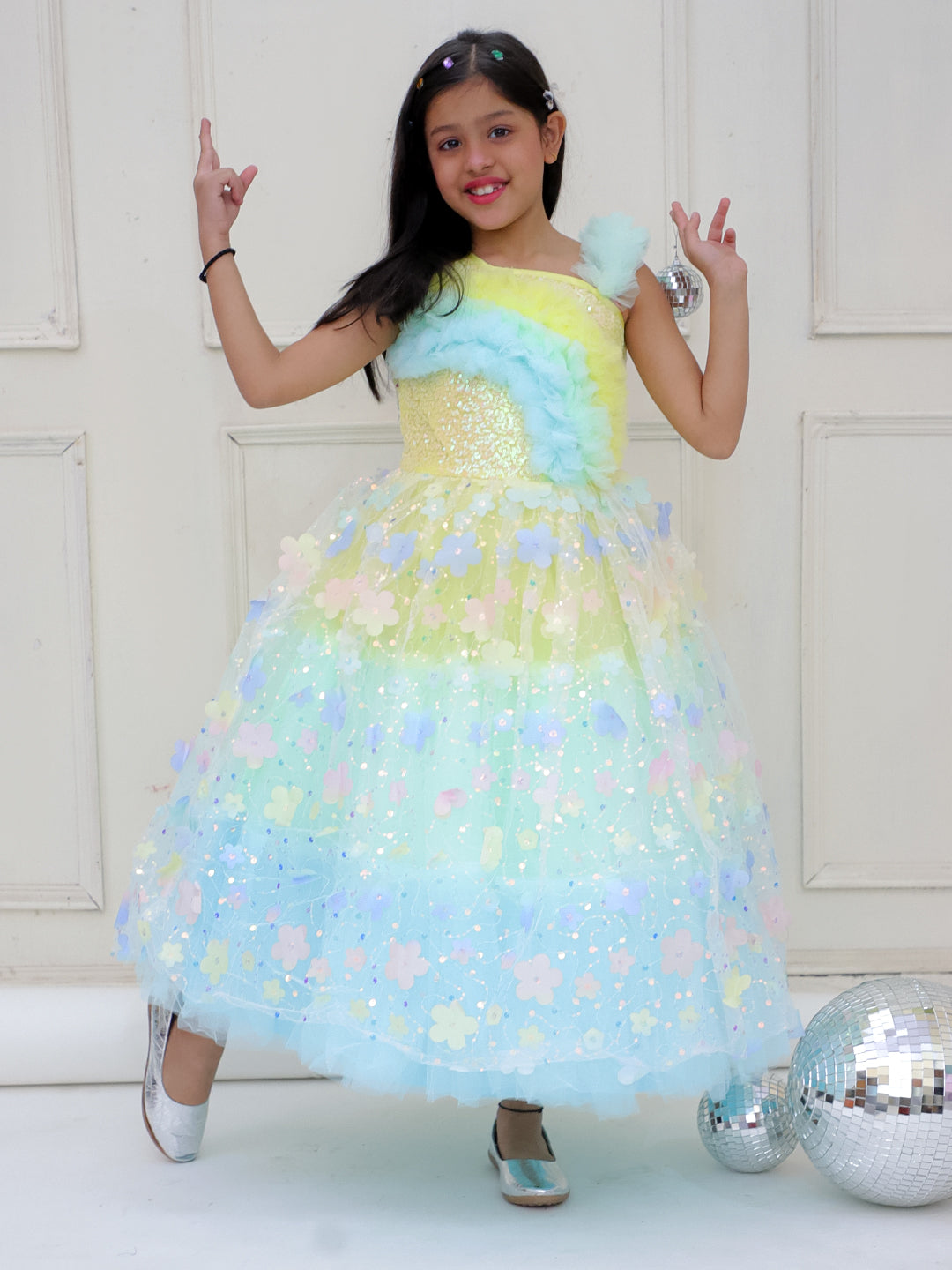 KID1 Glam Party Wear Gown Multi