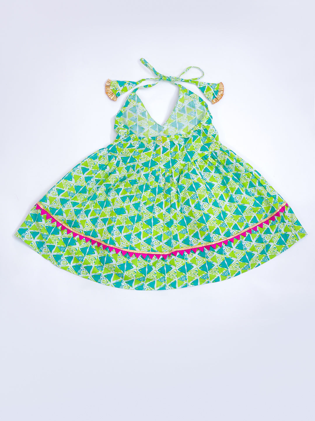 KID1 Trikon Ruffle Dress Green