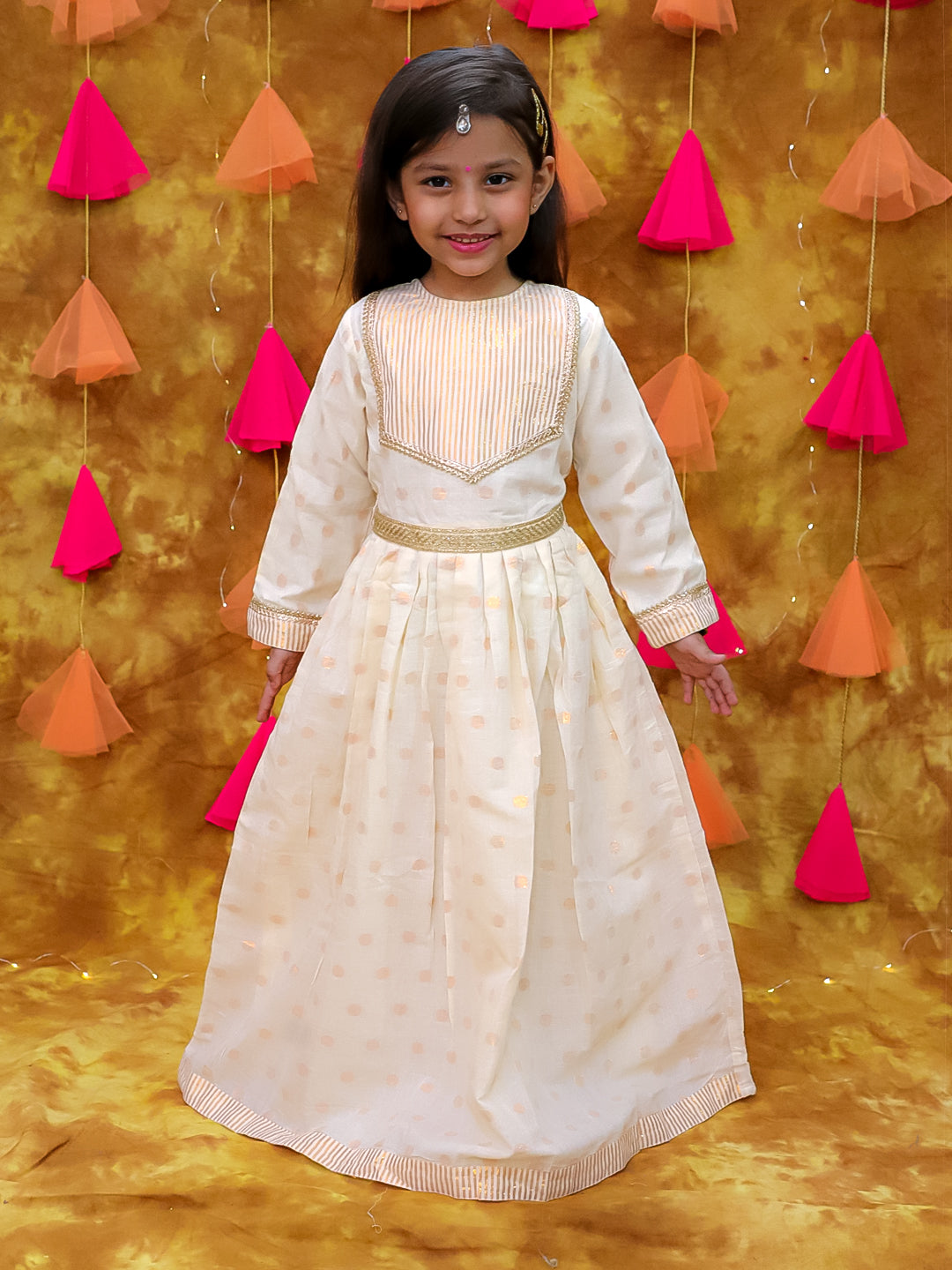 KID1 Lakshmi Anarkali Gown Set Offwhite