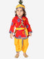 KID1 Mor Pankh Kanha Angrakha Dhoti Set Red