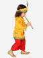 KID1 Mor Pankh Kanha Angrakha Dhoti Set Yellow