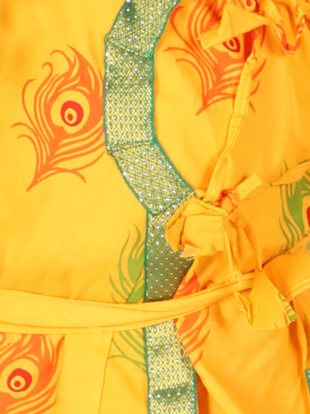 KID1 Mor Pankh Kanha Angrakha Dhoti Set Yellow