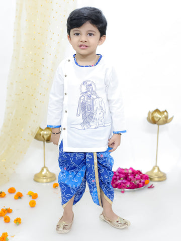 KID1 Nandlala Krishna Kanhaiya Dhoti Set White