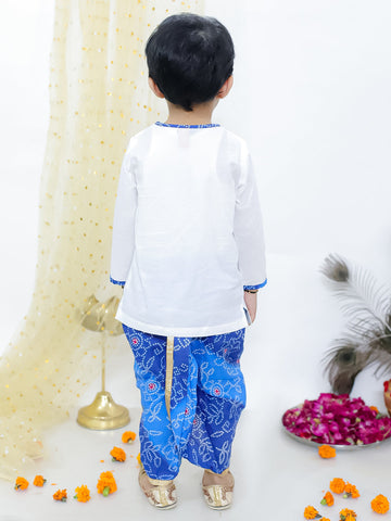 KID1 Nandlala Krishna Kanhaiya Dhoti Set White