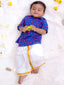 KID1 Chirpy Bird Shirt Kurta with Lungi Blue