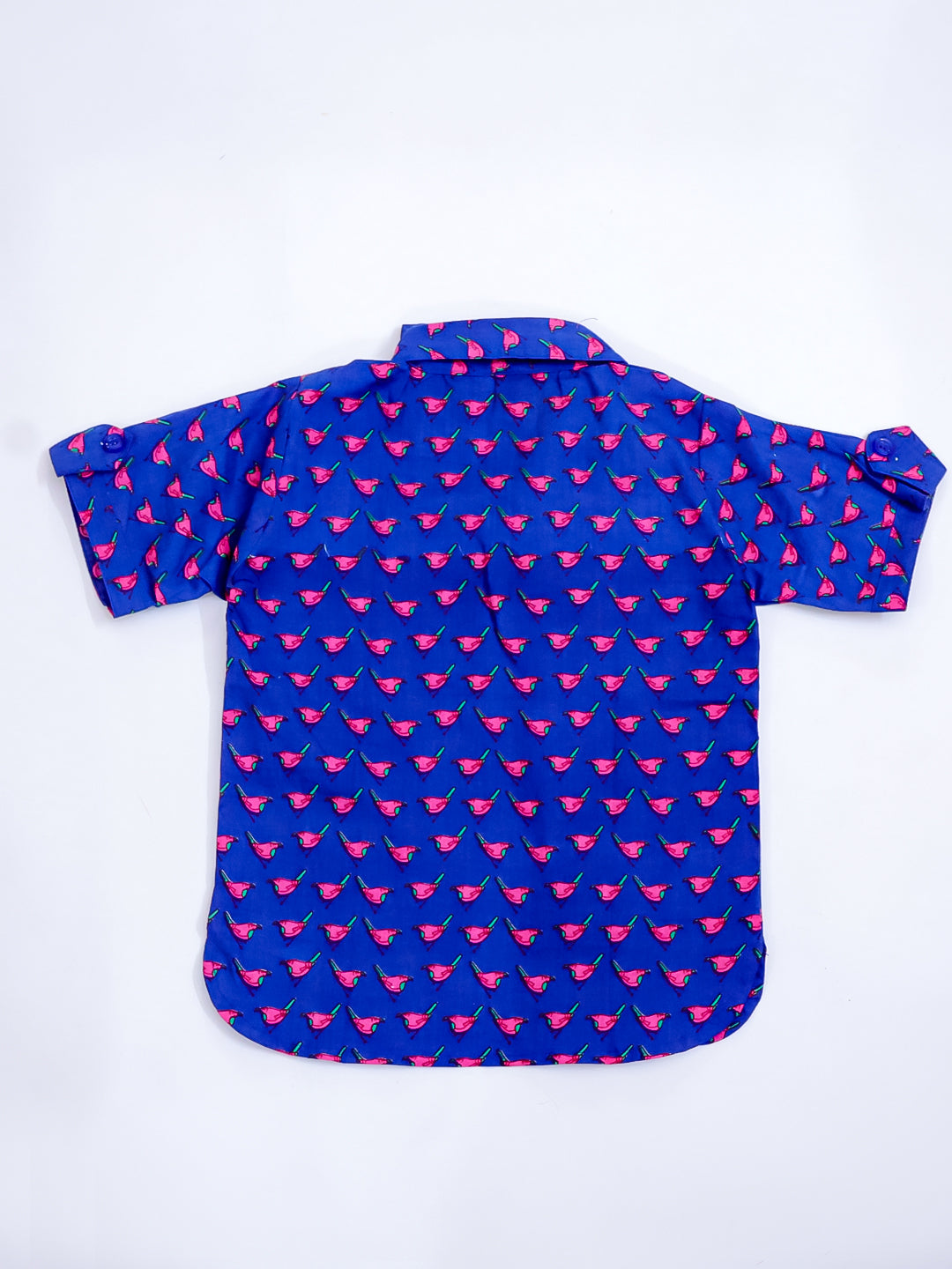 KID1 Chirpy Bird Shirt Kurta with Lungi Blue