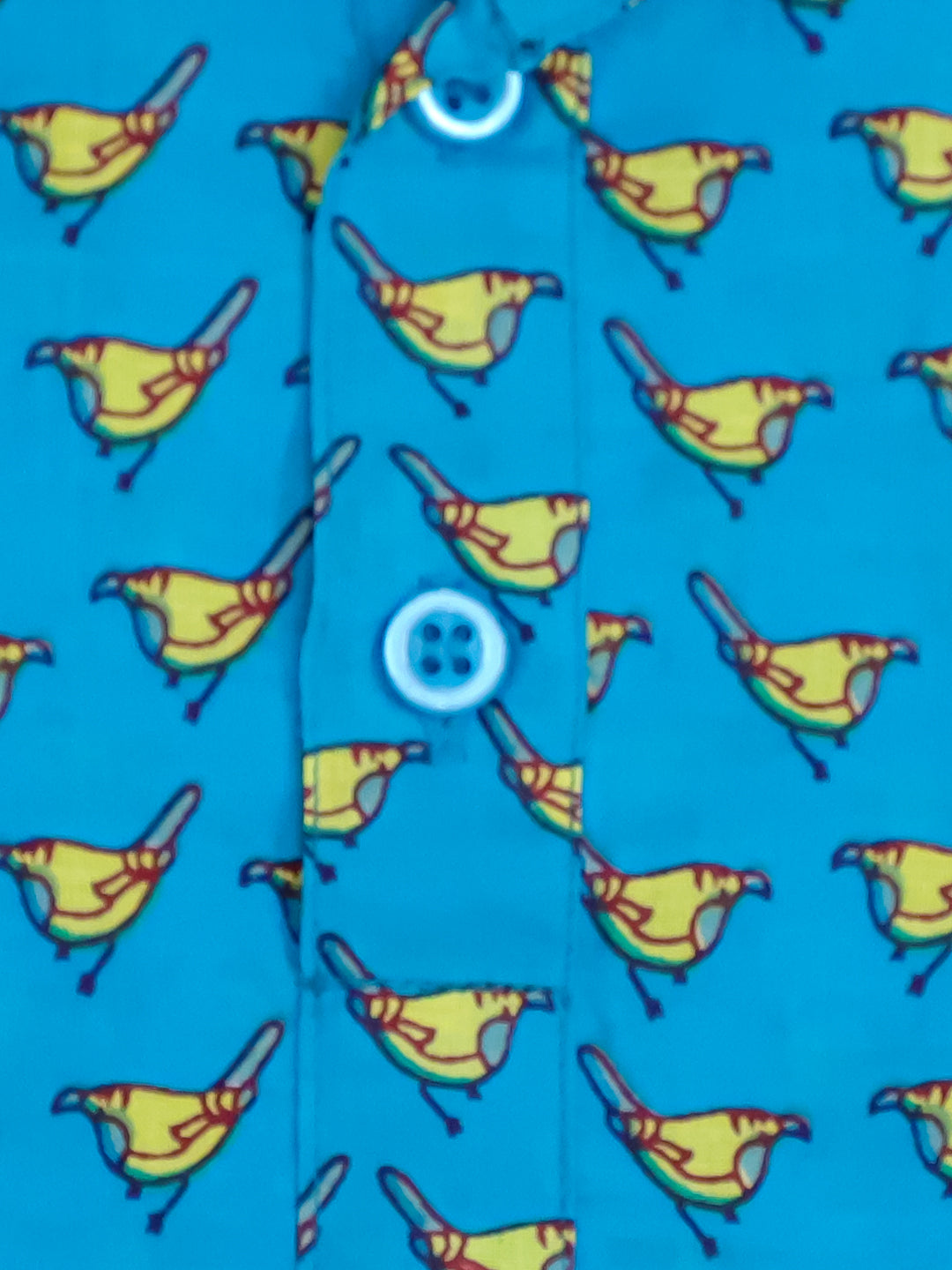 KID1 Chirpy Bird Shirt Kurta with Lungi Turquoise