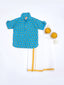KID1 Chirpy Bird Shirt Kurta with Lungi Turquoise