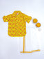 KID1 Chirpy Bird Shirt Kurta with Lungi Yellow