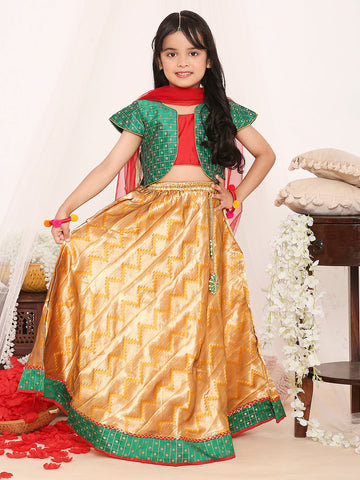 KID1 Royal Lehenga Choli Green
