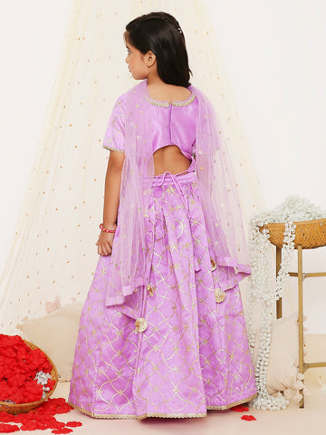 KID1 Iris Bloom Lehenga Choli Purple