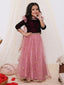 KID1 Ruhi Velvet Choli With Sequin Net Lehenga And Dupatta Purple