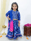 KID1 Gota Work Choli with Frill Lehenga Navy Blue