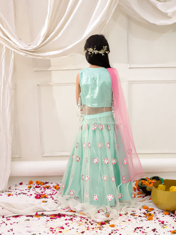 KID1 Rose Bliss Lehenga Choli Green