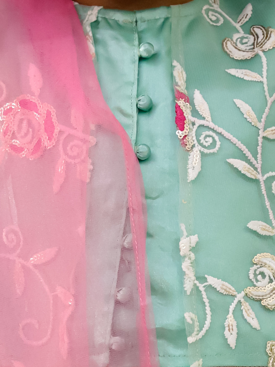 KID1 Rose Bliss Lehenga Choli Green