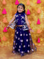 KID1 Rose Bliss Lehenga Choli For Girls With Rose Bliss Sherwani Set For Boys - Navy Blue