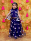 KID1 Rose Bliss Lehenga Choli Navy Blue