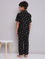 KID1 Quirky Print Night Suit Set Black