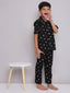 KID1 Quirky Print Night Suit Set Black