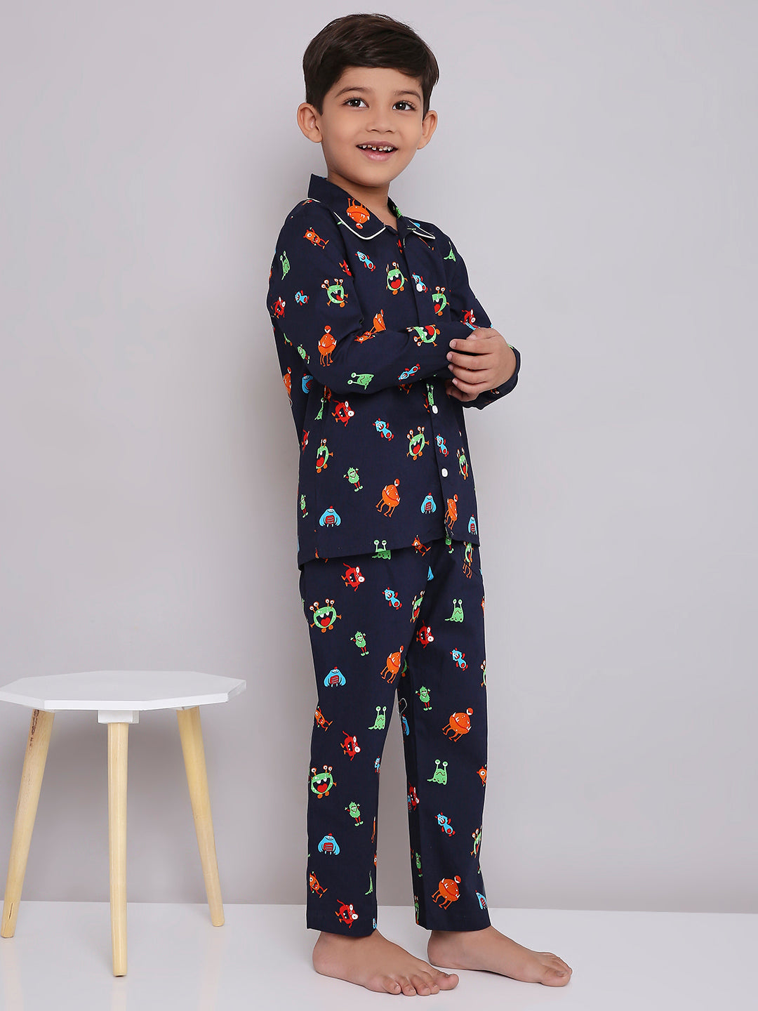 KID1 Quirky Print Night Suit Set Multi