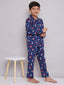 KID1 Quirky Print Night Suit Set Blue