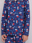 KID1 Quirky Print Night Suit Set Blue