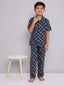 KID1 Quirky Print Night Suit Set Navy Blue