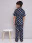 KID1 Quirky Print Night Suit Set Navy Blue