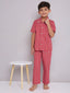 KID1 Quirky Print Night Suit Set Red
