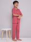 KID1 Quirky Print Night Suit Set Red