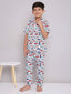 KID1 Quirky Print Night Suit Set White