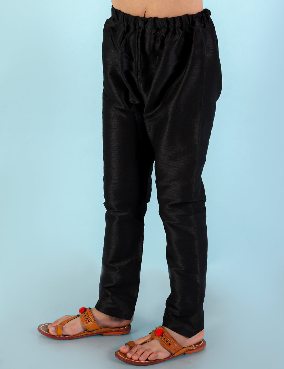 Boys Silk Blend Pyjama Black