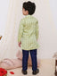 KID1 Front Open Kurta Pyjama Green