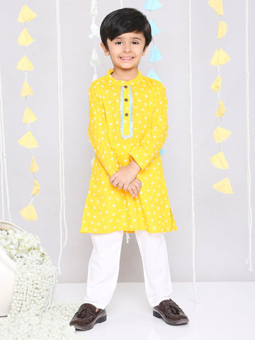 KID1 Chanda Bandhani Kurta Pyjama Yellow