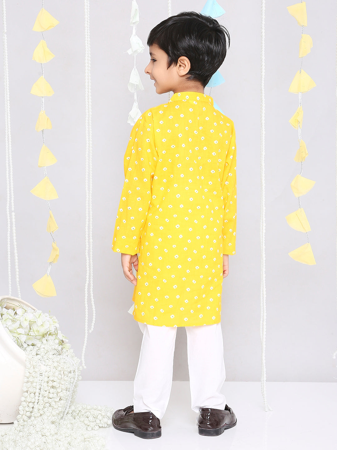 KID1 Chanda Bandhani Kurta Pyjama Yellow