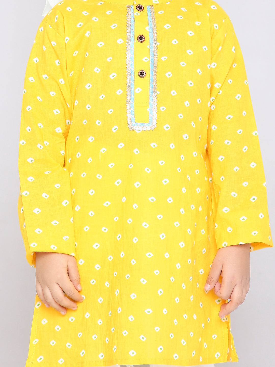 KID1 Chanda Bandhani Kurta Pyjama Yellow